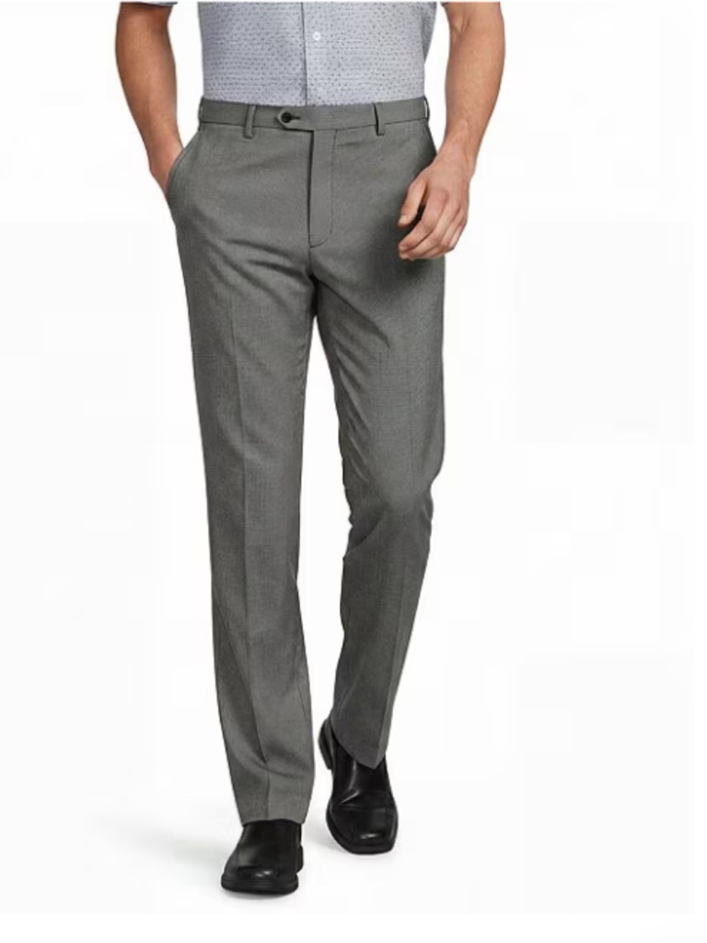 Roundtree & Yorke TravelSmart Luxury Classic Fit Non-Iron Flat Front - Dark Grey